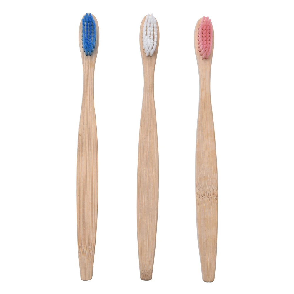 Flat Handle Kid Child Natural Eco Friendly Brush Bamboo Toothbrush travel brush