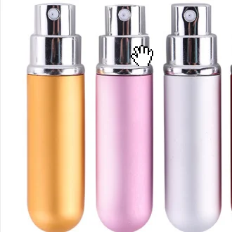 5 ml round head cosmetic packing bottle mini portable electrochemical aluminum perfume spray bottles