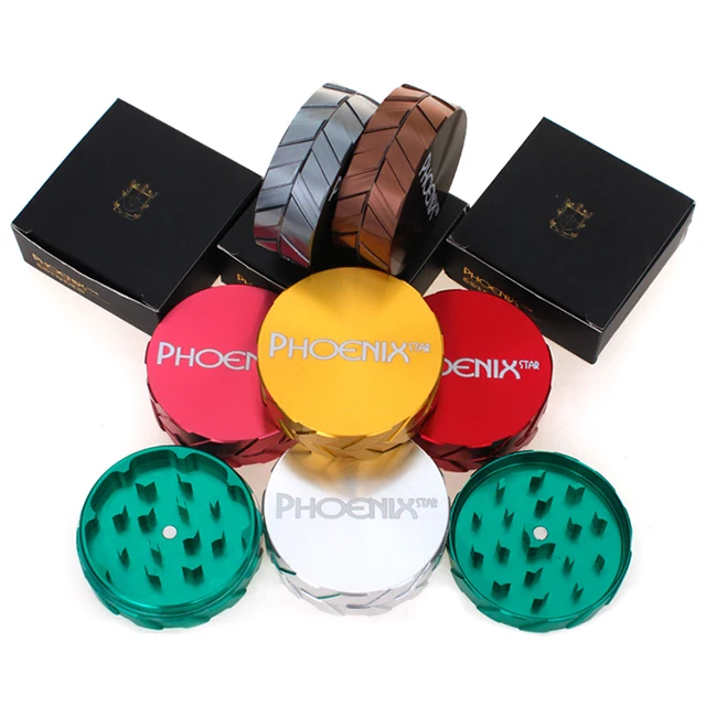 Wholesale Smoke Smoking Accessories Grinder Custom Logo 2.5 Inches Aircraft Grade Aluminum 2 Layers Tobacco Herb Grinder