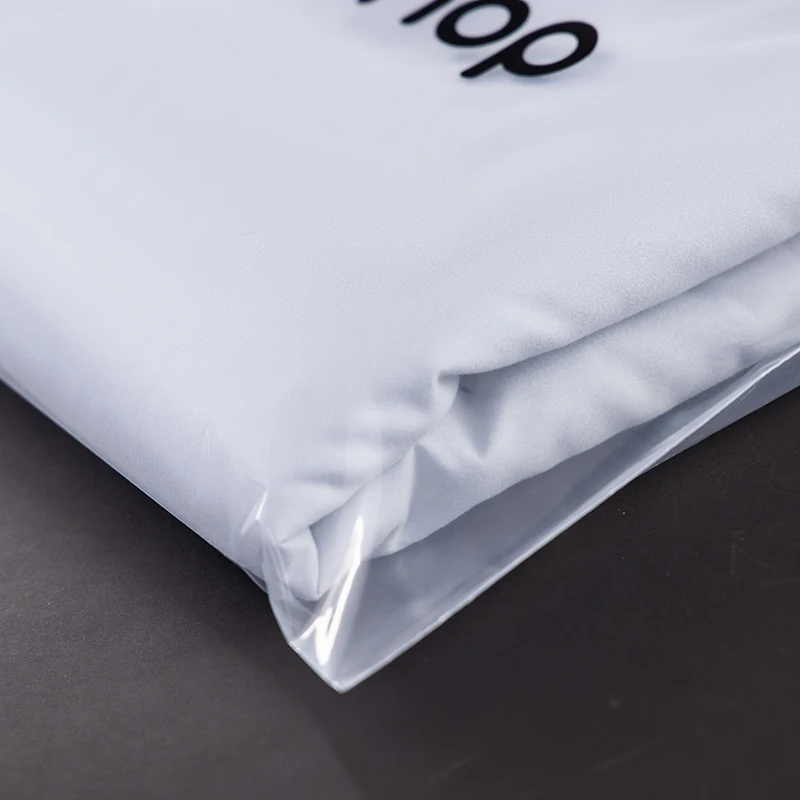 Biodegradable single layer Portable Custom Logo print Transparent  package Shipping Die Cut  Plastic tote carry shopping  Bag