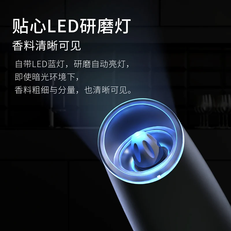 Hot Automatic Disposal Pepper Grinder Electric Salt and Pepper Grinder Set With Light