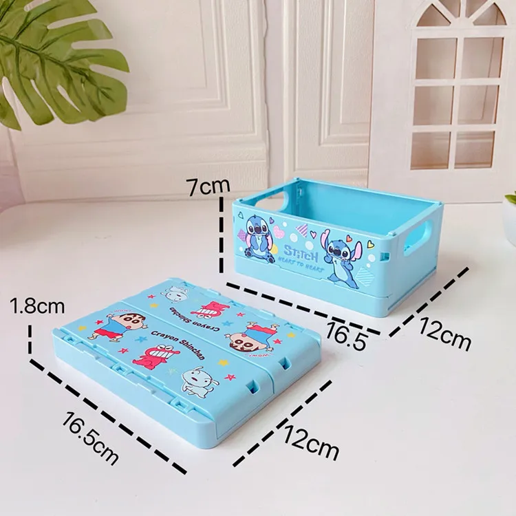 Cartoon kawaii foldable storage box  Kuromi Desktop Sundries Sorting Small Box Dormitory Accessories Household Storage boxes