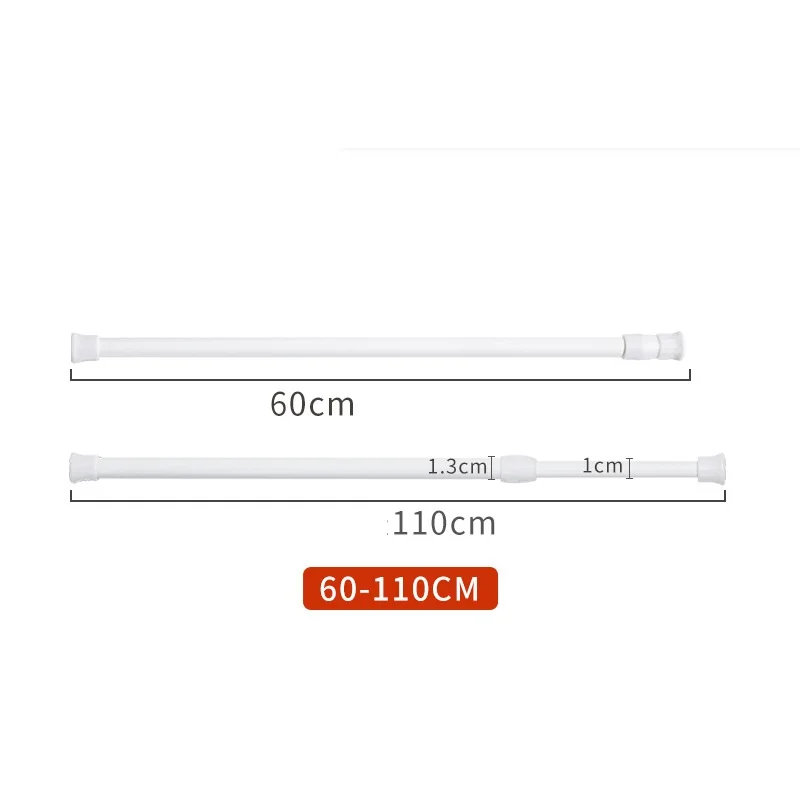 China Wholesale Bathroom Perforated Towel Storage Rack Expandable Curtain Rod Telescopic Pole Clamp