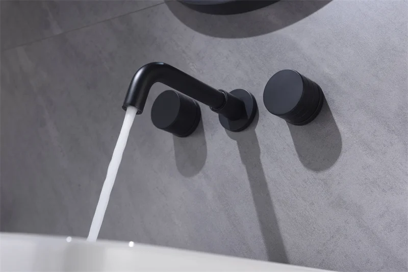 8 Inch Widespread Bathroom Sink Faucet Waterfall 2-Handle 3 Holes Wall Mount Wash Hand Basin Mixer Tap