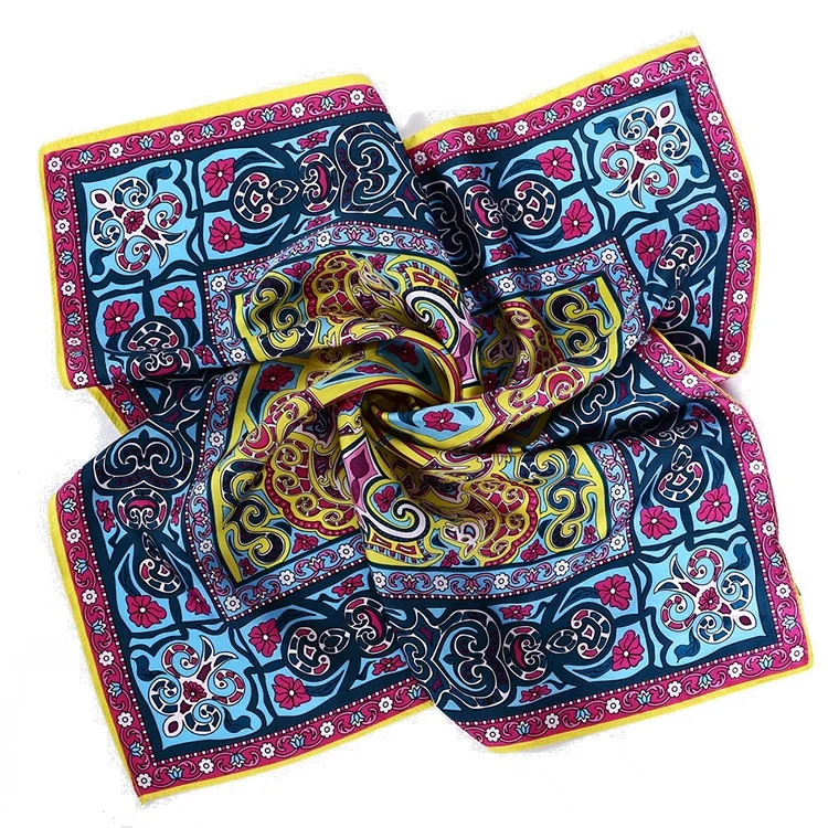 High Quality Kerchief Silk Scarf Ladies Neckerchief 100% Silk Twill Printed Square 14mm Silk Scarves