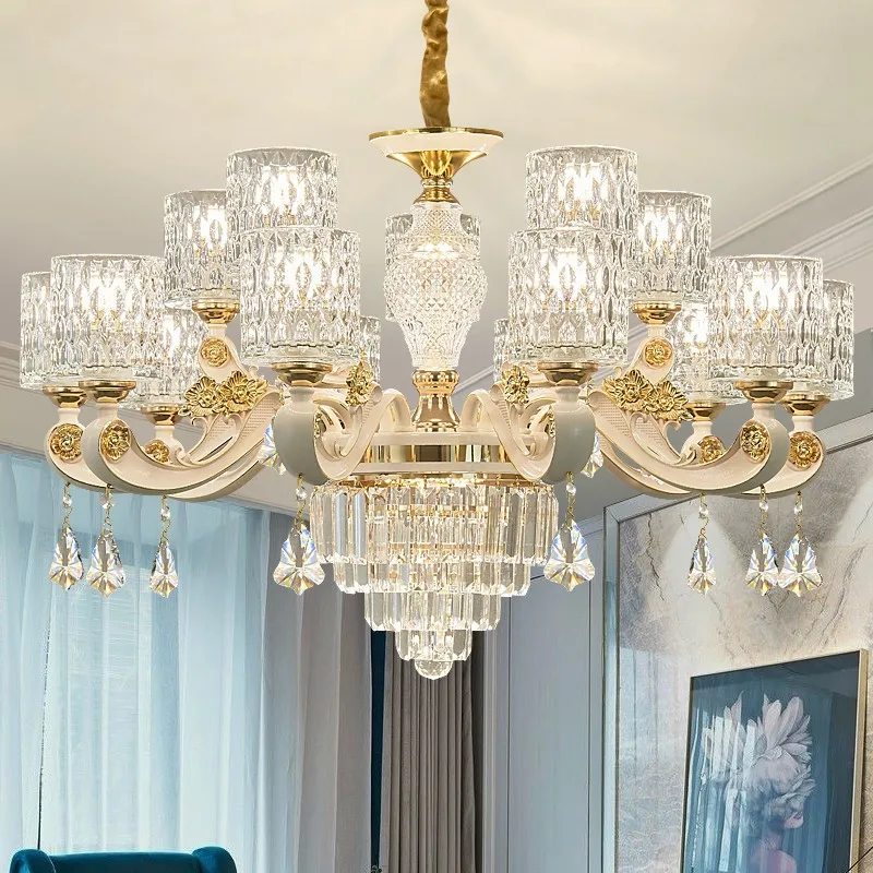 High Quality Zinc alloy Chandelier Modern Pendant Lamp K9 Crystal Indoor Hang Lighting For Home Hotel Restaurant Chandelier
