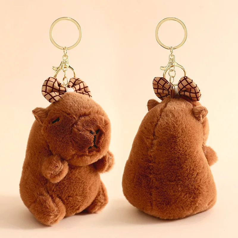 Xun Xin Kawaii Plush Capybara Keychain Cute Bag Pendant Hanging Ornaments Stuffed Animals Doll Toy Birthday Gifts Car Key Ring