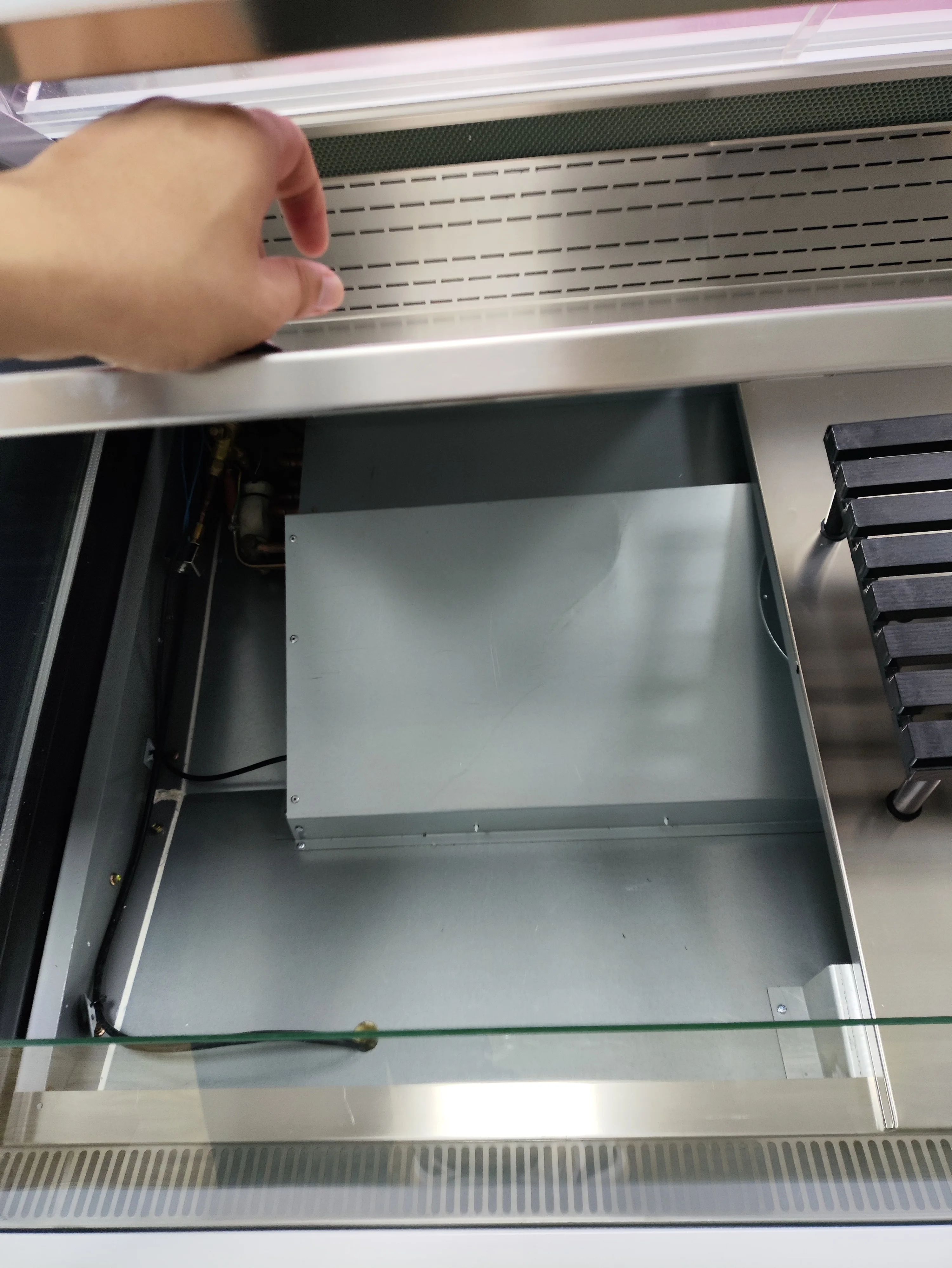 Cooked food display refrigerator for butcher store fresh meat showcase deli sausage display fridge