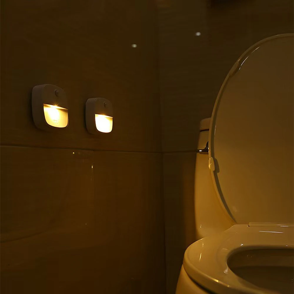 Motion Sensor Light Indoor Led Night Rechargeable Warm Whit Light Battery Bed Lamp Wireless Night Light For Home Room