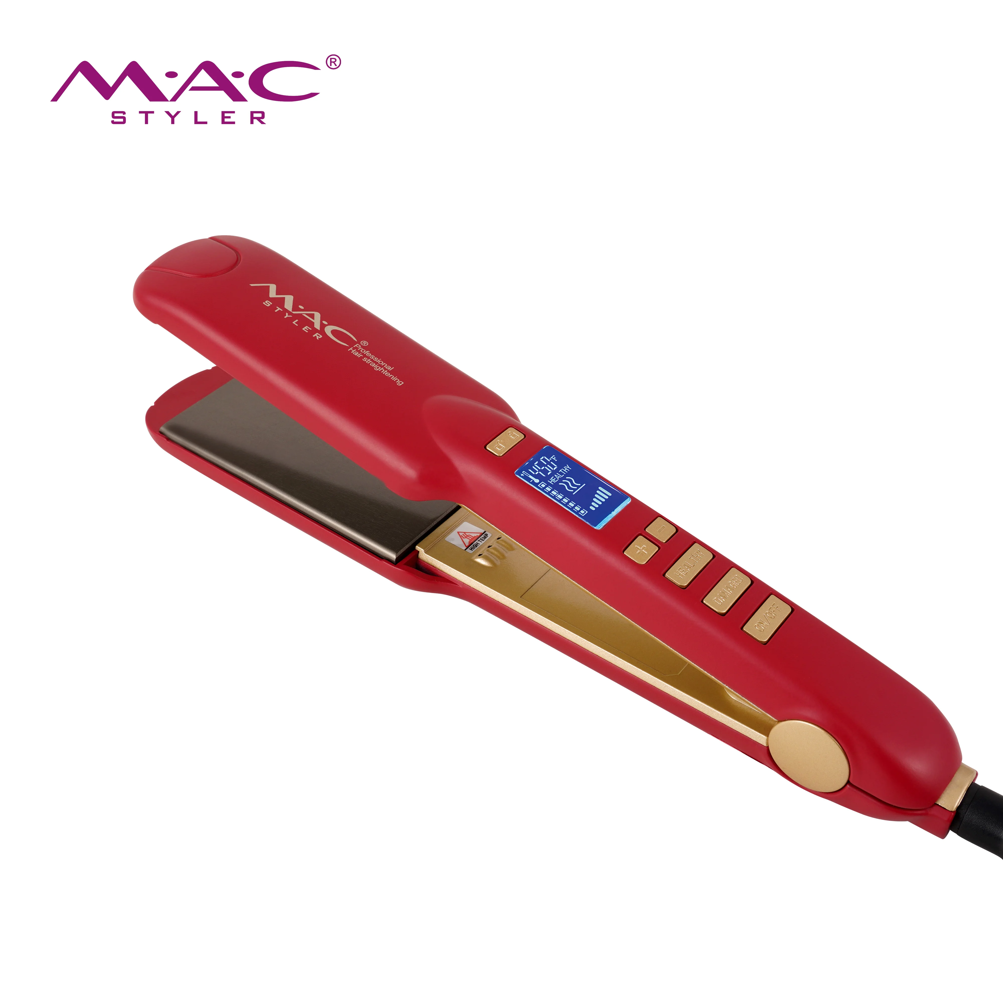 480F Planchas De Cabello Profesional  Titanium Mch Hair Irons  Lcd Wide Plate Hair Straightener Wholesale Flat Iron