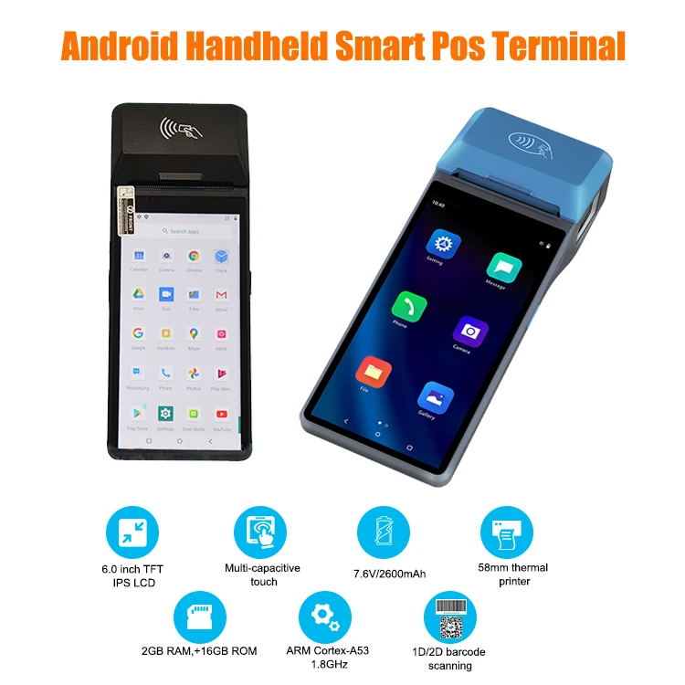 Loyverse Pos 4G Wifi мобильный розничный Android POS-терминал системы с 58 мм чековый принтер QR-сканер Z300 стандарт