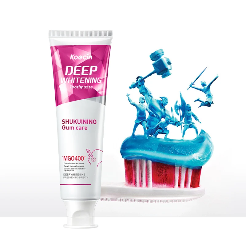 Private label Repair Teeth Repair Oral Cleansing Manuka honey Toothpaste Whitens Teeth Stains whitening toothpaste