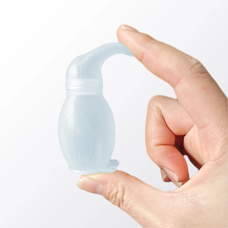 Nasal aspirator silicone material Infant Newborn Soft Penguin Long Tip Nasal Suction Cleansing Sucker Nose Tool Nasal Aspirator