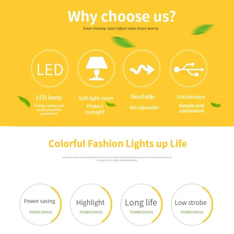Mini USB LED Portable Small Reading Protect your eyesight Foldable Suitable for power bank Laptop Night Light Desk Lamp