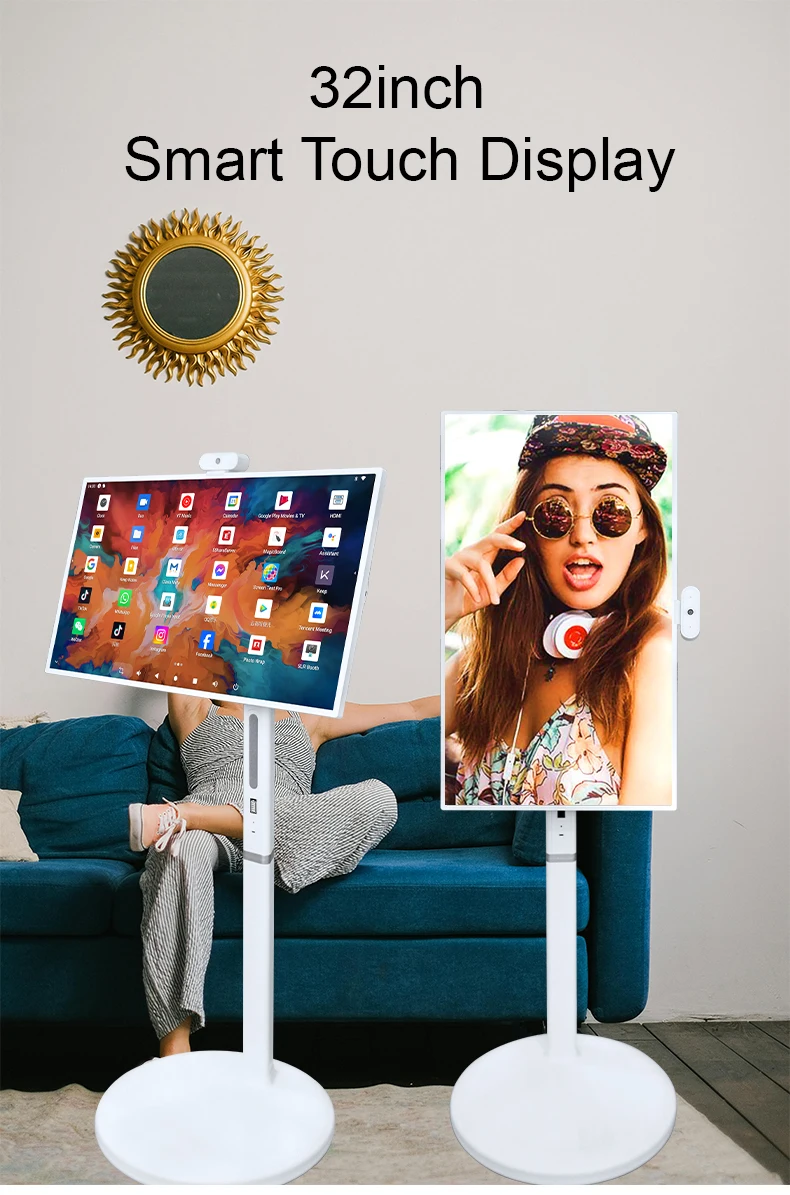 32 дюймов Большой экран в режиме ожидания сенсорный Android 12 0 TV Smart вращение высокой четкости ЖК-экран для развлечений