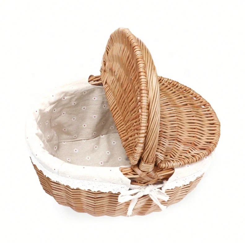 Useful Brown Moroccan Wicker Handmade Wedding Flower Basket