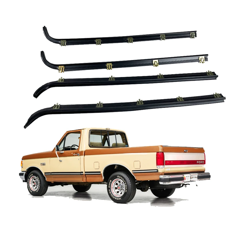Auto Door Window Beltline Felt Weather Strip Rubber Scraper Seal Molding Weatherstrip For Branco 1987-1996 Ford F150 F250 F350