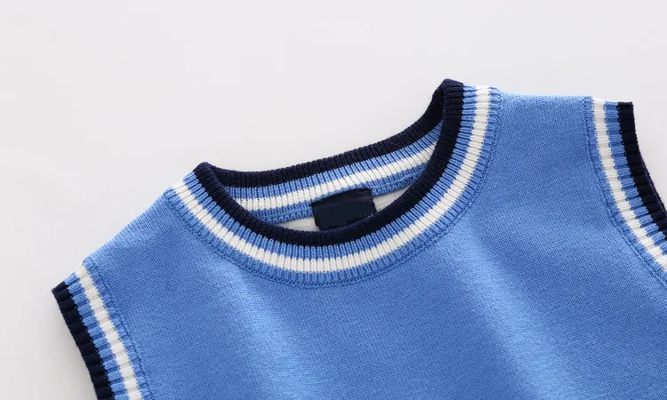 Custom OEM & ODM kids sweater vest cotton baby knitwear pullover knit vest winter Toddler baby boys sweater vest