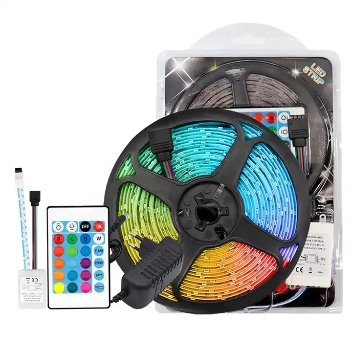 RGB Light Belt 5050 Waterproof Remote Control Seven Color Light Belt Set LED Low Voltage 12V Soft Light Strip Decoration
