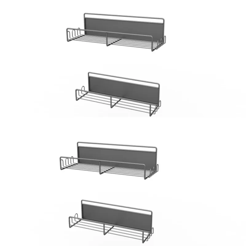 4 Pack Metal Fridge Shelf Magnetic Spice Jars Rack Seasoning Organizer for Cabinet Refrigerator Microwave Oven with 20 Hooks