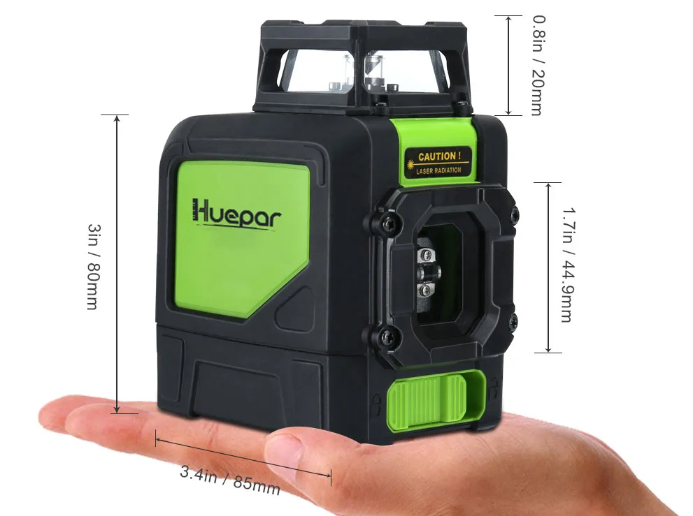Huepar 901CR Self-leveling& automatic 360 Degree,Multi Outdoor 5 Lines Red Beam nivel Cross Laser Level