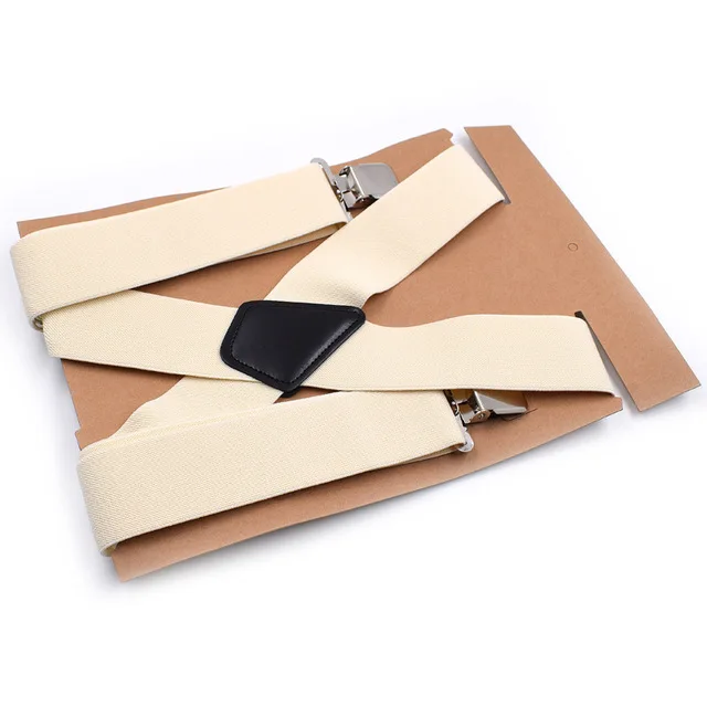 Plus size Suspenders For Heavy duty Men Pants With 4 Strong Clips 5cmWide Elastic Adjustable Braces With X-Back Trousers Strap