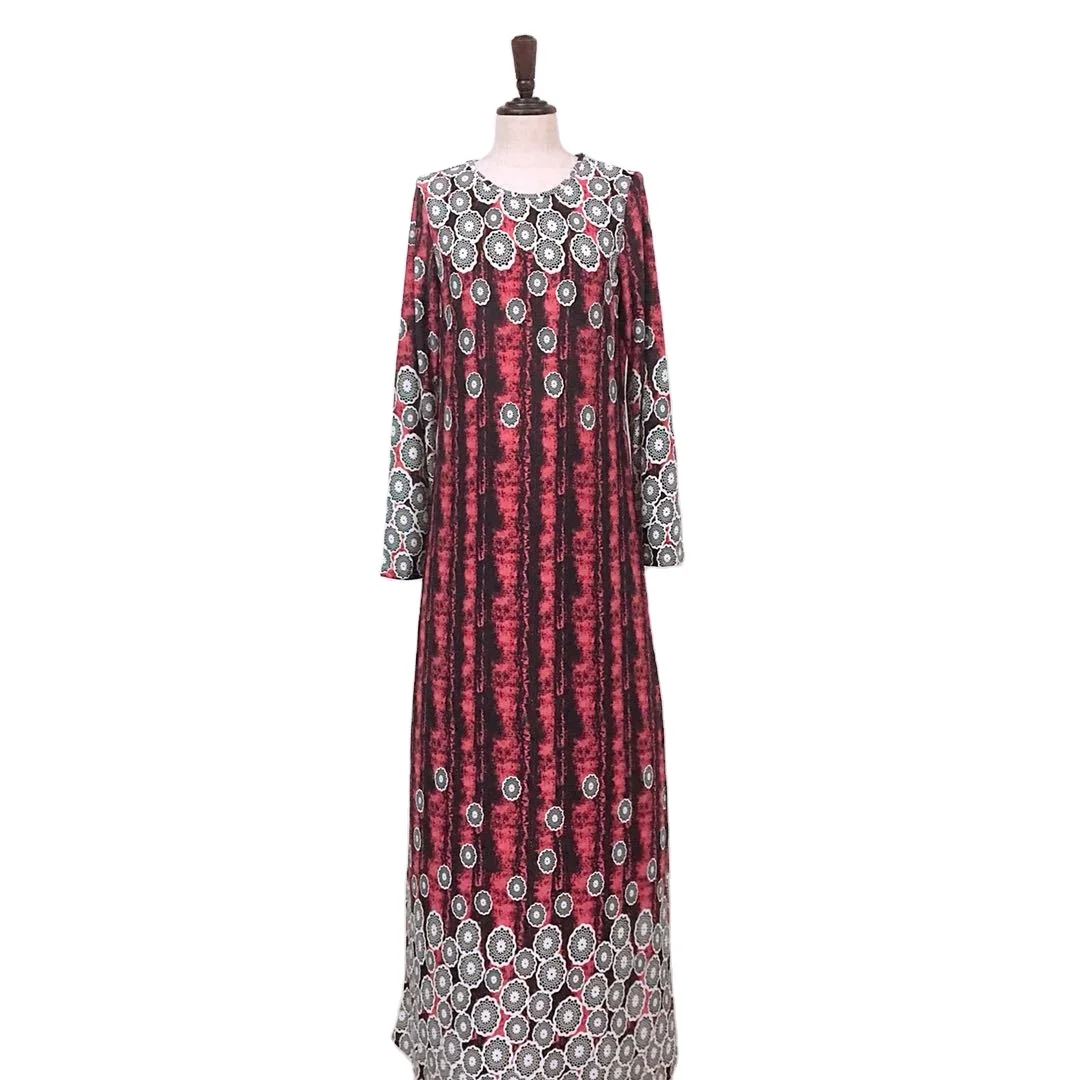 New printing moroccan dress style kaftan dubai muslim dress islamic clothing Abayas Dress