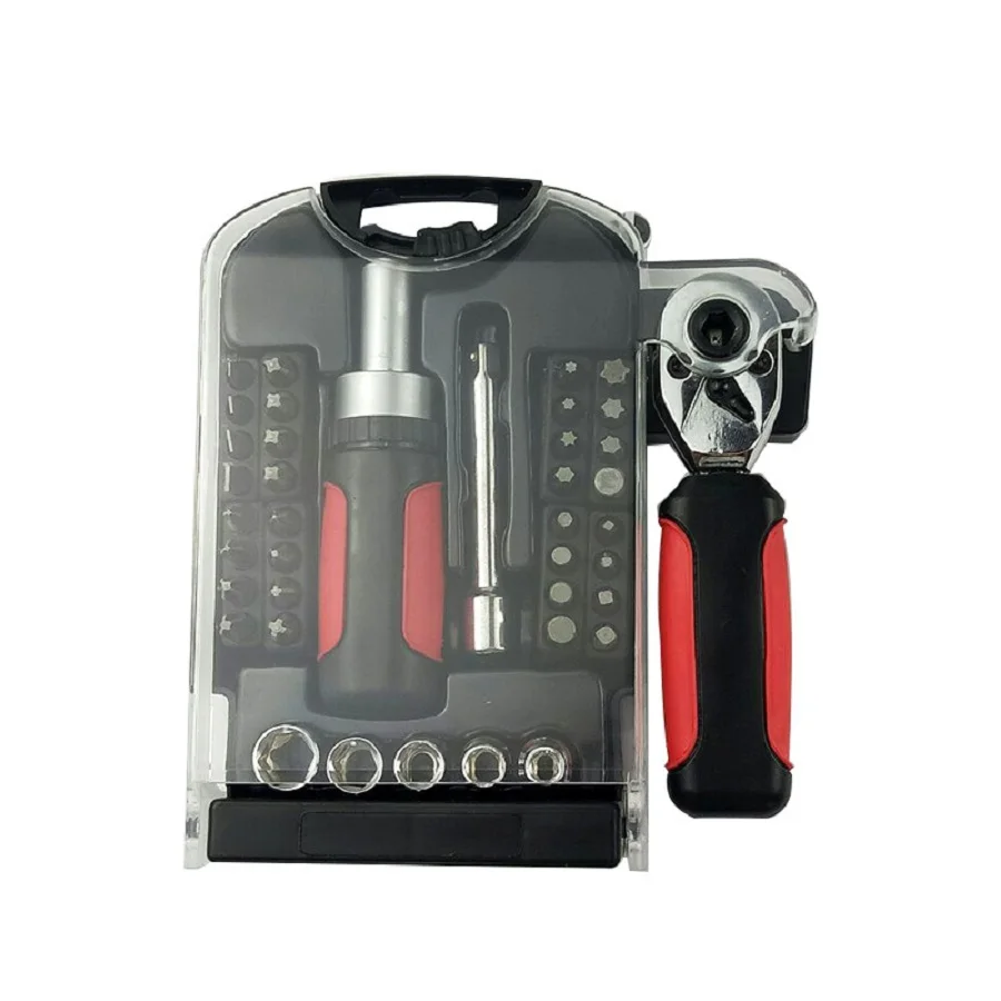 Repair hand tool 40 Pcs Stubby Ratchet Socket Wrench Tool Set