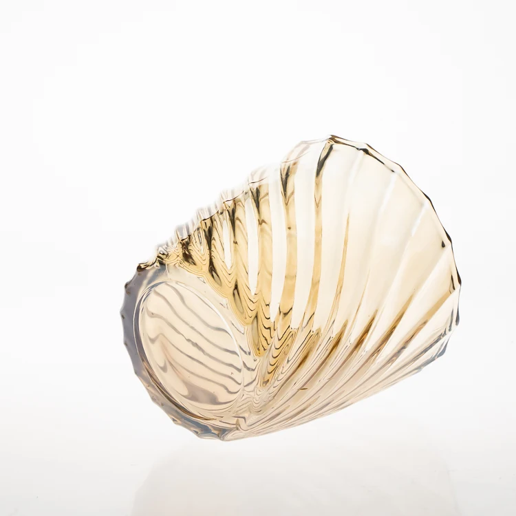 Glass Cup Shaped Clear Orange Coloured Round 320ml Candle Jar 11oz Glass Candle Holder