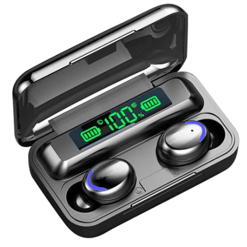 Top Seller Earphone F9-5 V5.0 TWS Earbuds LED Display Power Bank Headphones Headset Microphone Wireless Earphone F9