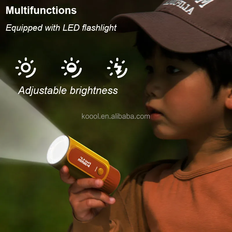 Unique Design ABS Plastic Craftes LED Flashlight Standard 8x25 Creative Gift For Kids Telescope Toy