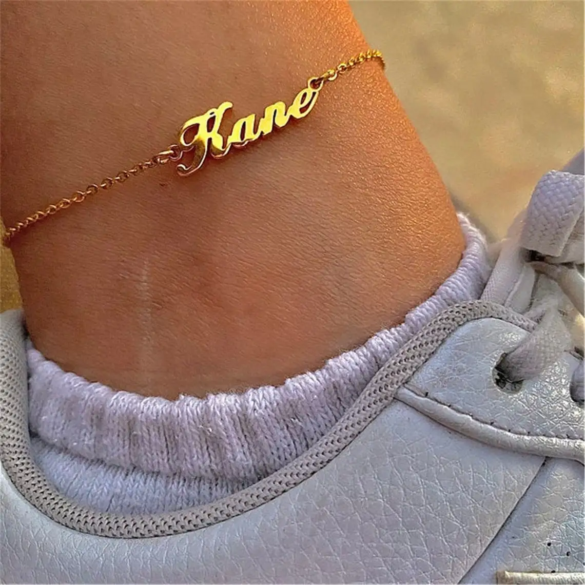 Foot Jewelry Stainless Steel Custom Name Anklet Women Waterproof Jewelry Factory