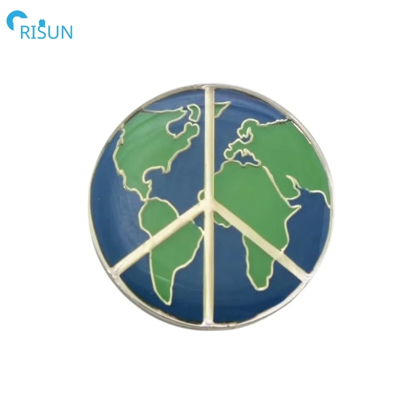 Manufacture United Nations Peace Love Lapel Pins Brooch Custom Enamel Peace Dove Olive Badge Pin