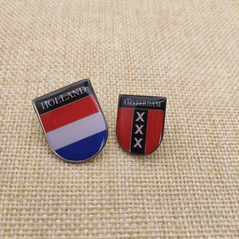 Металлический эпоксидный значок с флагом на заказ брошь из нержавеющей стали принтом