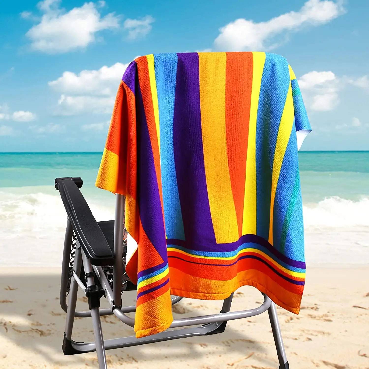 custom logo print quick dry eco friendly sand free microfiber beach towel terry cloth fabric