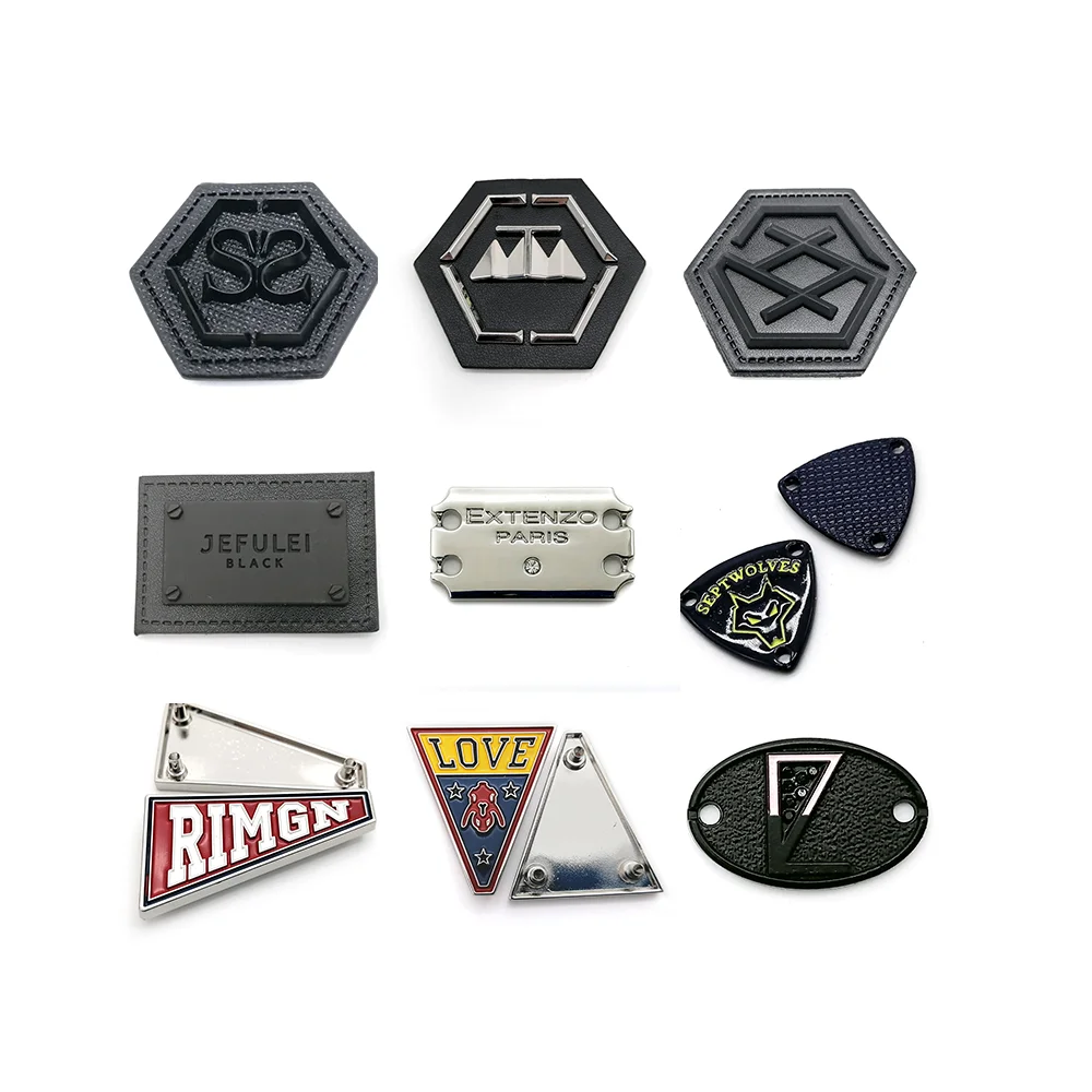 14 Years Factory OEM Custom Logo Labels For Handbags Steel Nameplate Oval Metal Logo Metal Sew Labels Metal Label Clothing