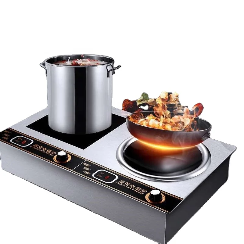 Многоголовый корпус из нержавеющей стали двухконфорочная промышленная индукционная плита встроенные и настольные плиты