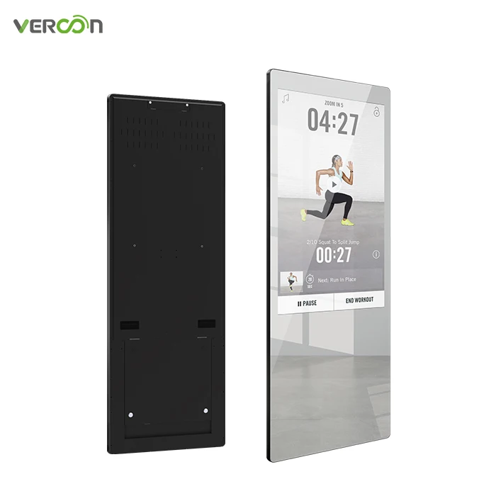 Chinese Factory interactive touch screen smart mirror with camera fitness mirror workout for gym