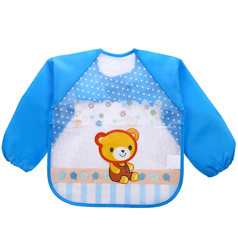 
2 Pack Unisex Infant Toddler Baby Waterproof Sleeved Bib Apron for kids 
