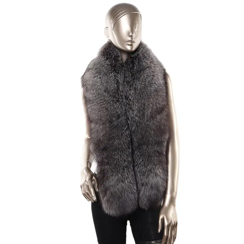 wholesale fur shawl scarves with winter women good quality fluffy fashion sliver fox fur scarf cape for girls
