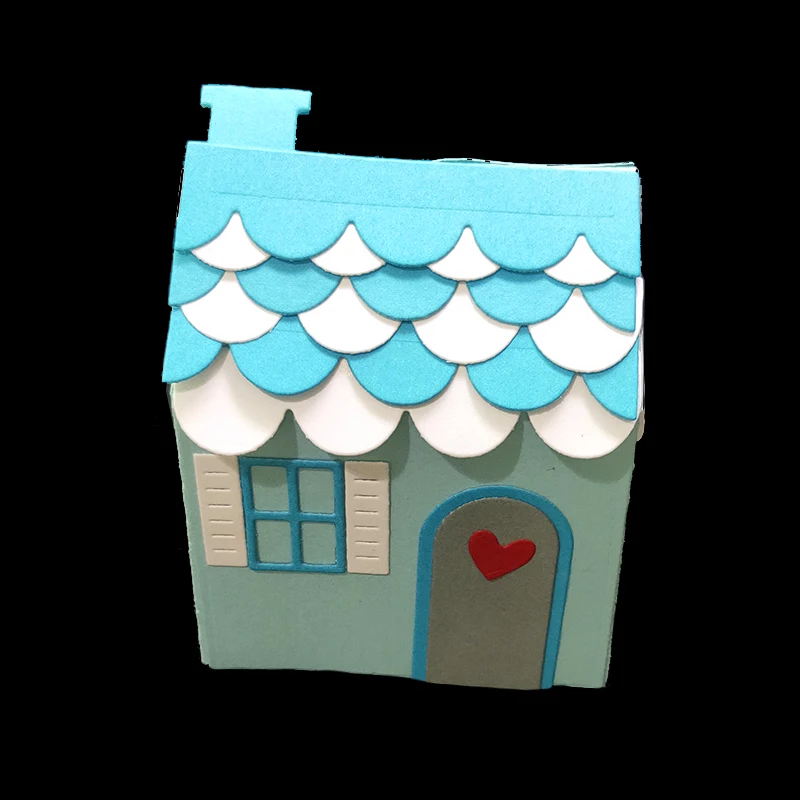 AAGU Yiwu Cutting Dies Manufacturer Metal Carbon Steel House Building Pattern Scrapbooking Cutting Dies Craft Cutter