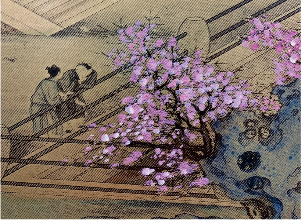 Art Manufacturer Chinese Colorful Landscape Painting Brass Copperplate Etching for Restaurant