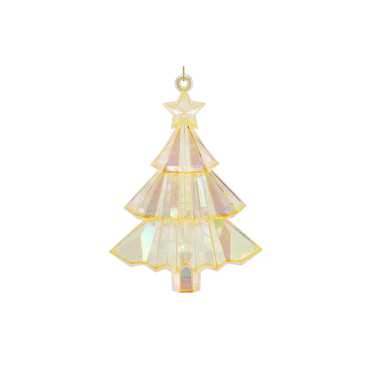 New Indoor Party Decor Luxury Christmas Decoration Supplies Mirror Crystal Colorful Acrylic  Christmas Tree Hanging Ornaments