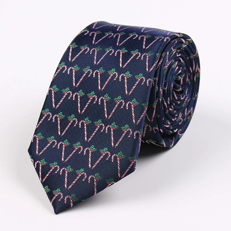 Christmas Tie Fashion 7.5cm Silk Green Red Snowman Tree Santa Claus Jacquard Necktie for Men Gift Festival Party Ties