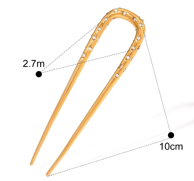 High Quality Zinc Alloy Hairpins Simple Elegant Metal Hair Clips U Shape Hair Fork for European Women Hair Accessories for Girls