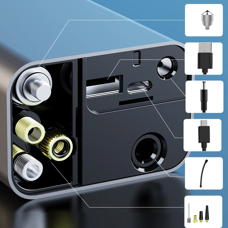 Car tire pump with digital pressure gauge cordless tire inflator tire inflators portable air compressor