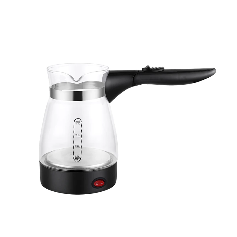 600ml portable Glass Body collapsible handle  Electric Turkish Coffee kettle Turkey coffee maker no base