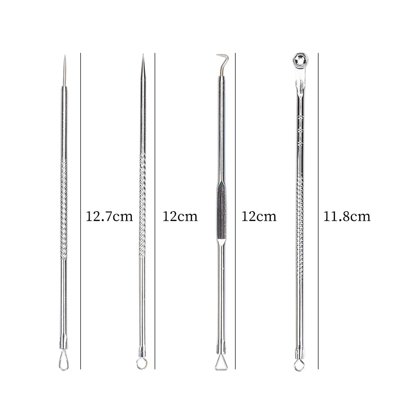 4 Pcs Stainless Steel Blackhead Comedone Black Pimple Remover Set Acne Needle Kit Extractor Tools For Skin Care Tool