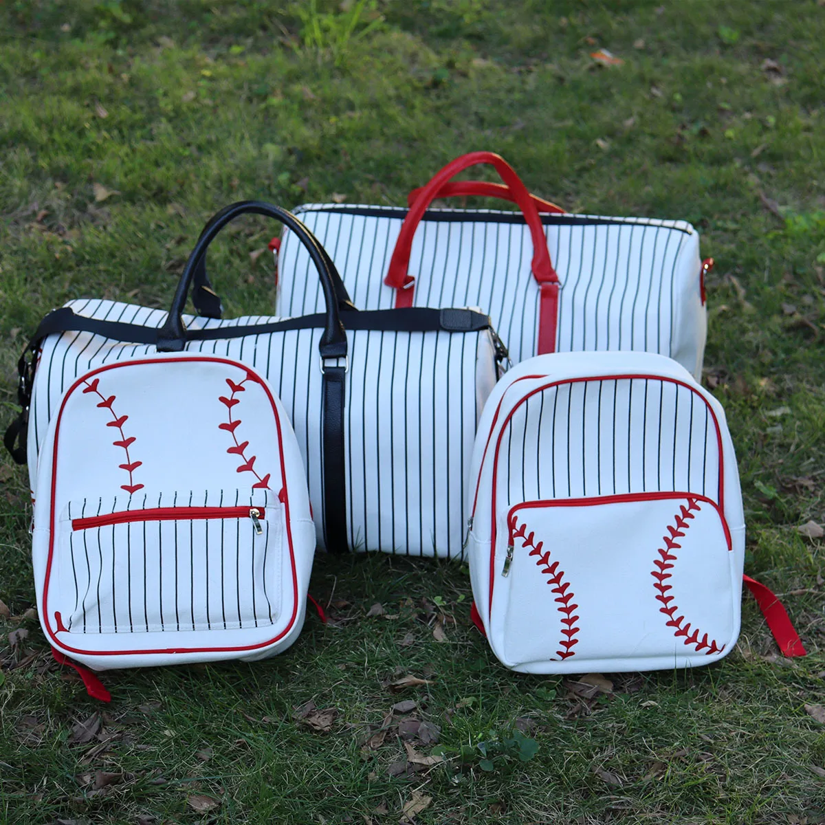 2023 New Large Capacity Baseball Travel Bag PU Handle Shoulder Strap Duffel Bag Portable Fitness Bag