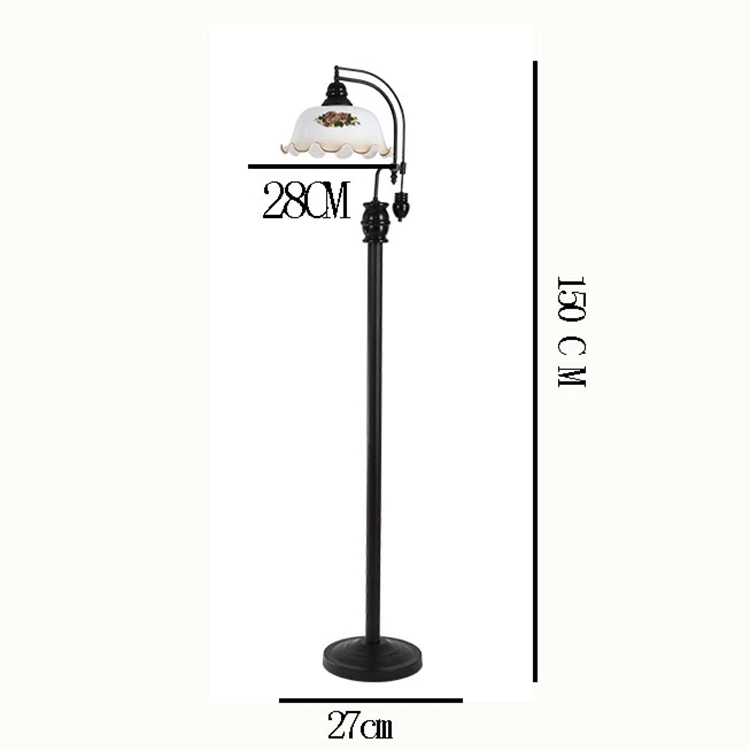 
Rural European American retro floor lamp wooden living room bedroom bedside study Antique Old Shanghai Bar LED floor lamp 
